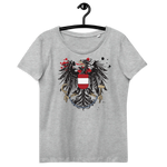 Österreichischer Adler in Ketten / Enganliegendes Öko-Shirt für Damen
