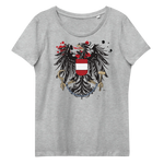 Österreichischer Adler in Ketten / Enganliegendes Öko-Shirt für Damen