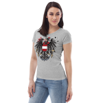 Österreichischer Adler in Ketten / Enganliegendes Öko-Shirt für Damen