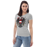 Österreichischer Adler in Ketten / Enganliegendes Öko-Shirt für Damen