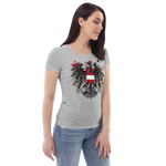 Österreichischer Adler in Ketten / Enganliegendes Öko-Shirt für Damen