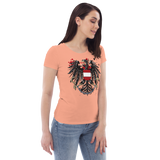 Österreichischer Adler in Ketten / Enganliegendes Öko-Shirt für Damen