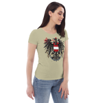 Österreichischer Adler in Ketten / Enganliegendes Öko-Shirt für Damen