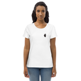 Schwarzes Herz - Enganliegendes Öko-T-Shirt für Damen