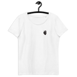 Schwarzes Herz - Enganliegendes Öko-T-Shirt für Damen