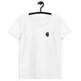 Schwarzes Herz - Enganliegendes Öko-T-Shirt für Damen