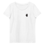 Schwarzes Herz - Enganliegendes Öko-T-Shirt für Damen