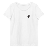 Schwarzes Herz - Enganliegendes Öko-T-Shirt für Damen