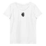 Schwarzes Herz - Enganliegendes Öko-T-Shirt für Damen