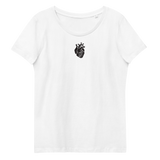 Schwarzes Herz - Enganliegendes Öko-T-Shirt für Damen