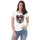 Österreichischer Adler in Ketten / Enganliegendes Öko-Shirt für Damen