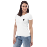 Schwarzes Herz - Enganliegendes Öko-T-Shirt für Damen