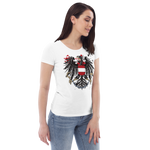 Österreichischer Adler in Ketten / Enganliegendes Öko-Shirt für Damen