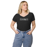 Essen, Schlafen, Reiten, Wiederholung / Eng anliegendes Shirt mit V-Ausschnitt