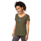 Lederhosn für Damen / Eng anliegendes T-Shirt mit V-Ausschnitt