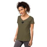Lausdirndl Stacheldrahtherz Eng anliegendes Damen-T-Shirt mit V-Ausschnitt