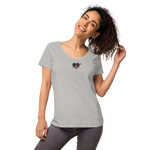 Blutiges Herz - Eng anliegendes Damen-T-Shirt mit V-Ausschnitt