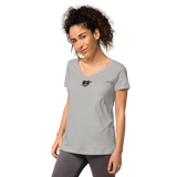 Blutiges Herz - Eng anliegendes Damen-T-Shirt mit V-Ausschnitt