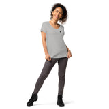Blutiges Herz - Eng anliegendes Damen-T-Shirt mit V-Ausschnitt