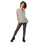 Blutiges Herz - Eng anliegendes Damen-T-Shirt mit V-Ausschnitt