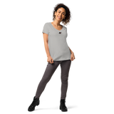 Blutiges Herz - Eng anliegendes Damen-T-Shirt mit V-Ausschnitt