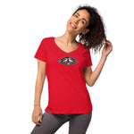 Lederhosn für Damen / Eng anliegendes T-Shirt mit V-Ausschnitt
