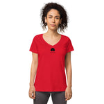 Verkehrtes Herz - Eng anliegendes Damen-T-Shirt mit V-Ausschnitt