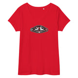 Lederhosn für Damen / Eng anliegendes T-Shirt mit V-Ausschnitt