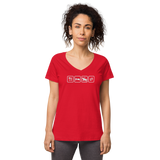 Essen, Schlafen, Reiten, Wiederholung / Eng anliegendes Shirt mit V-Ausschnitt