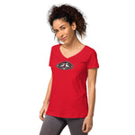 Lederhosn für Damen / Eng anliegendes T-Shirt mit V-Ausschnitt
