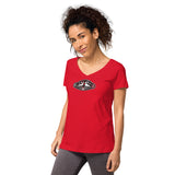 Lederhosn für Damen / Eng anliegendes T-Shirt mit V-Ausschnitt
