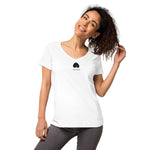 Verkehrtes Herz - Eng anliegendes Damen-T-Shirt mit V-Ausschnitt