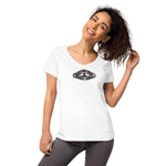 Lederhosn für Damen / Eng anliegendes T-Shirt mit V-Ausschnitt