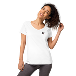 Blutiges Herz - Eng anliegendes Damen-T-Shirt mit V-Ausschnitt