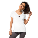 Blutiges Herz - Eng anliegendes Damen-T-Shirt mit V-Ausschnitt