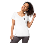 Blutiges Herz - Eng anliegendes Damen-T-Shirt mit V-Ausschnitt