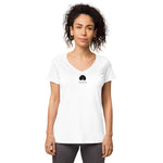 Verkehrtes Herz - Eng anliegendes Damen-T-Shirt mit V-Ausschnitt