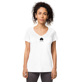 Verkehrtes Herz - Eng anliegendes Damen-T-Shirt mit V-Ausschnitt