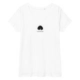Verkehrtes Herz - Eng anliegendes Damen-T-Shirt mit V-Ausschnitt