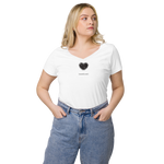 Lausdirndl Stacheldrahtherz Eng anliegendes Damen-T-Shirt mit V-Ausschnitt