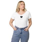 Lausdirndl Stacheldrahtherz Eng anliegendes Damen-T-Shirt mit V-Ausschnitt