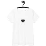 Lausdirndl Stacheldrahtherz Eng anliegendes Damen-T-Shirt mit V-Ausschnitt