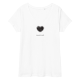 Lausdirndl Stacheldrahtherz Eng anliegendes Damen-T-Shirt mit V-Ausschnitt