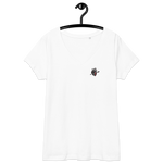 Blutiges Herz - Eng anliegendes Damen-T-Shirt mit V-Ausschnitt