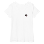 Blutiges Herz - Eng anliegendes Damen-T-Shirt mit V-Ausschnitt
