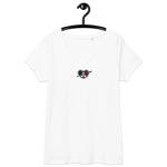 Blutiges Herz - Eng anliegendes Damen-T-Shirt mit V-Ausschnitt