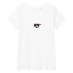 Blutiges Herz - Eng anliegendes Damen-T-Shirt mit V-Ausschnitt