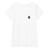 Blutiges Herz - Eng anliegendes Damen-T-Shirt mit V-Ausschnitt