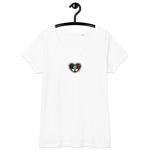 Blutiges Herz - Eng anliegendes Damen-T-Shirt mit V-Ausschnitt