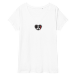 Blutiges Herz - Eng anliegendes Damen-T-Shirt mit V-Ausschnitt